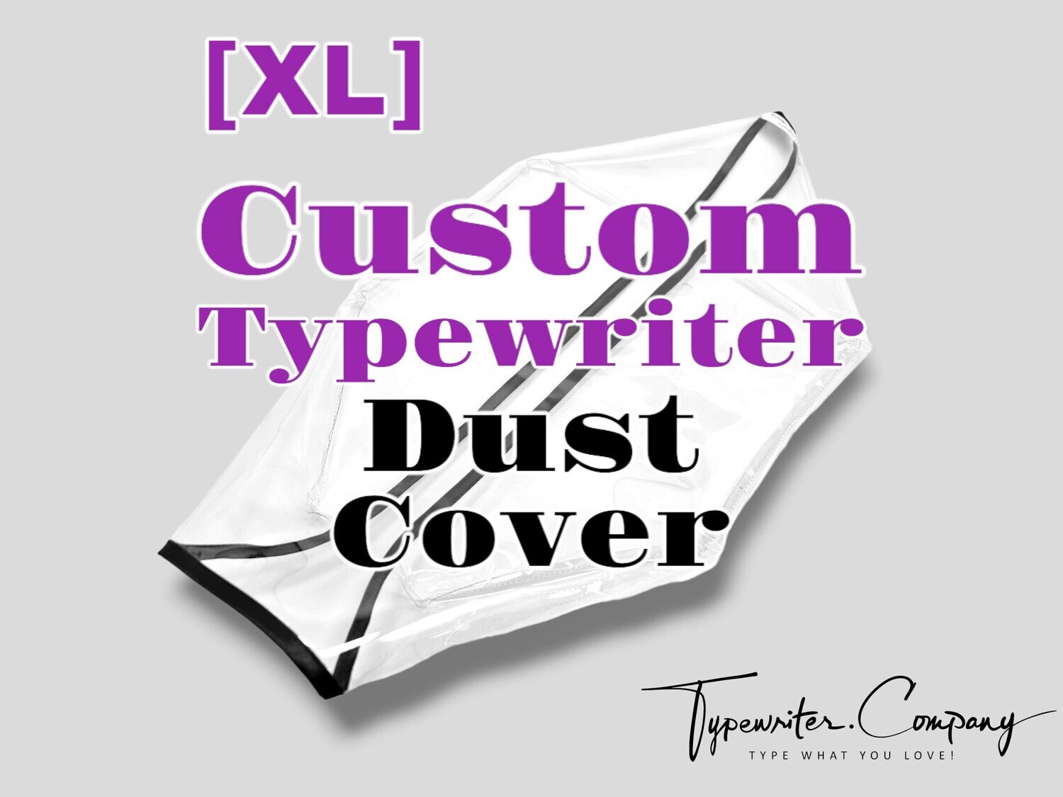 RESERVED CUSTOM - XL size - Extra Large Dust Cover, Transparent Vinyl PVC or Fabric, for Standard Manual Antique Typewriter