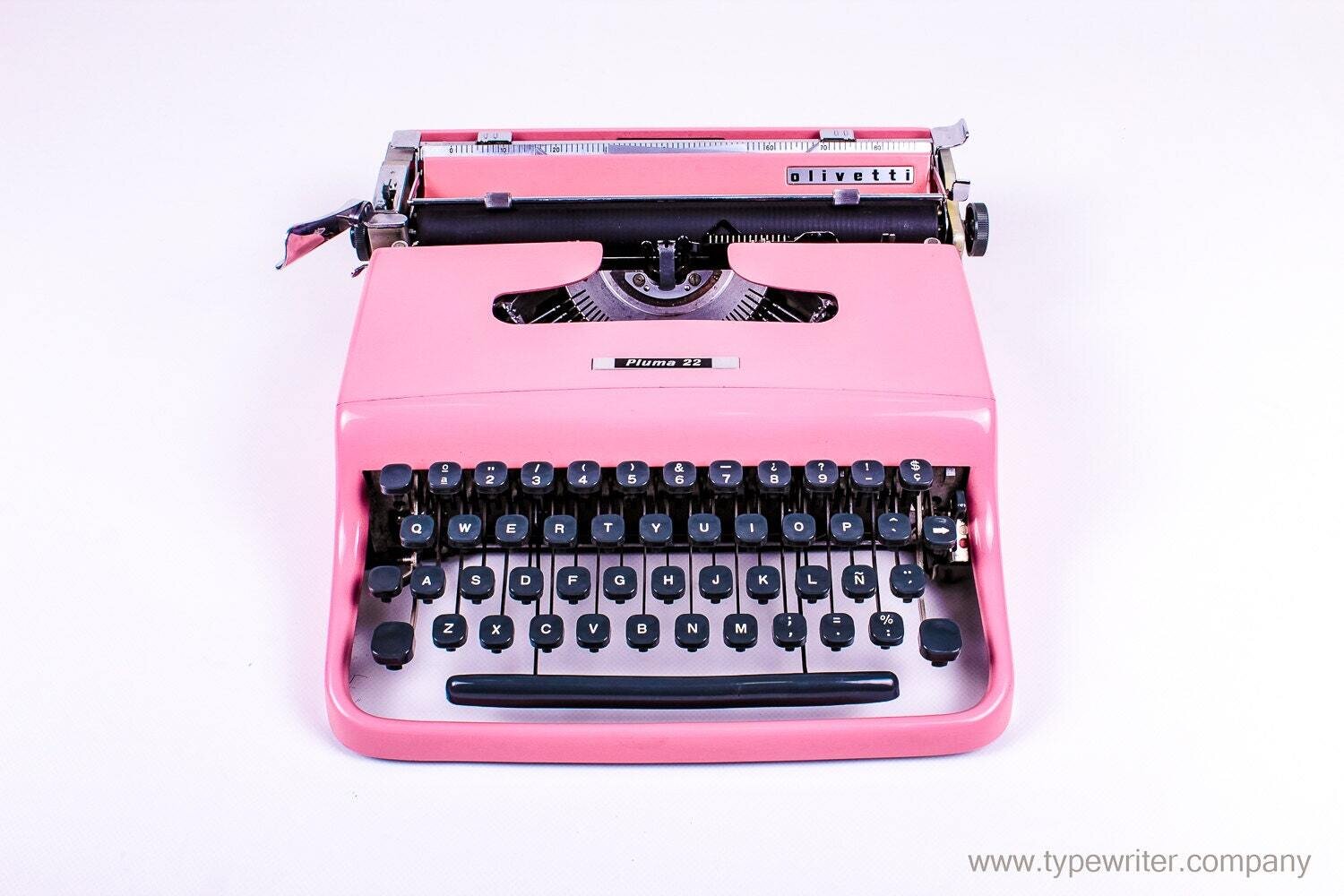 Olivetti Lettera Pluma 22 Light Pink Typewriter, Vintage, Manual Portable, Professionally Serviced by Typewriter.Company