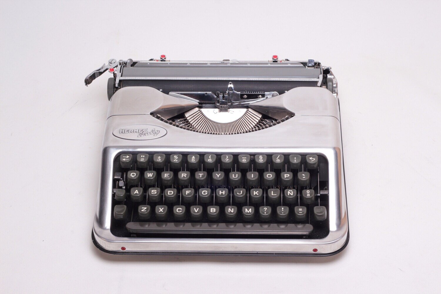 Limited Edition Hermes Baby Polished Silver, Vintage, Mint Condition, Manual Portable, Professionally Serviced by Typewriter.Company