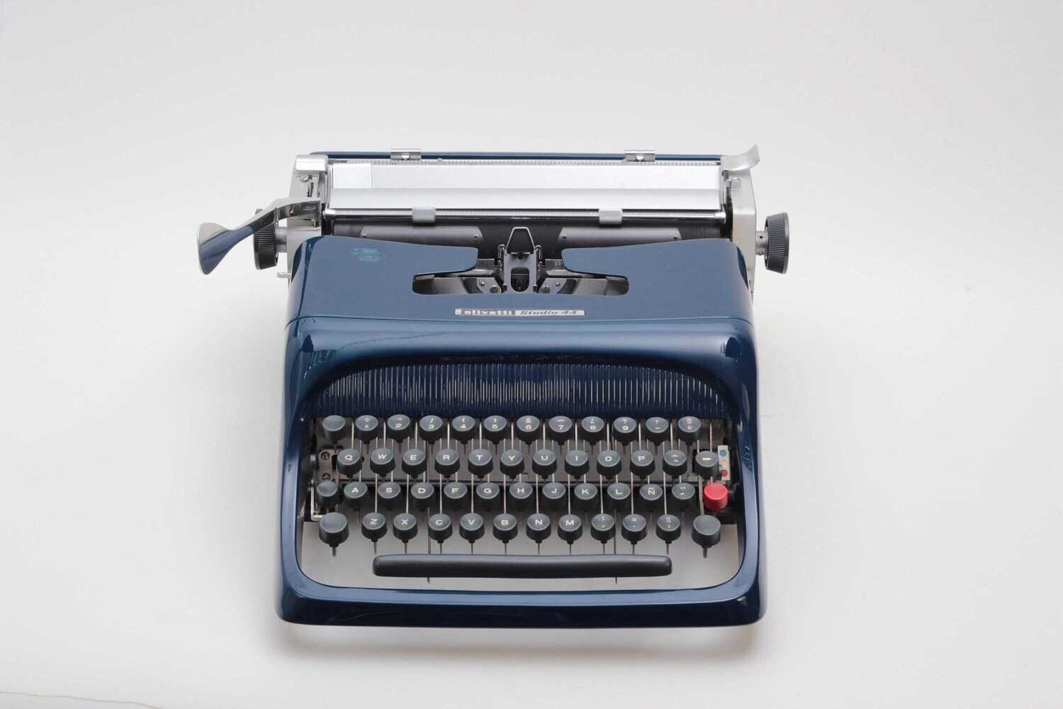 Olivetti Studio 44 Navy Blue Vintage Typewriter, Refurbished