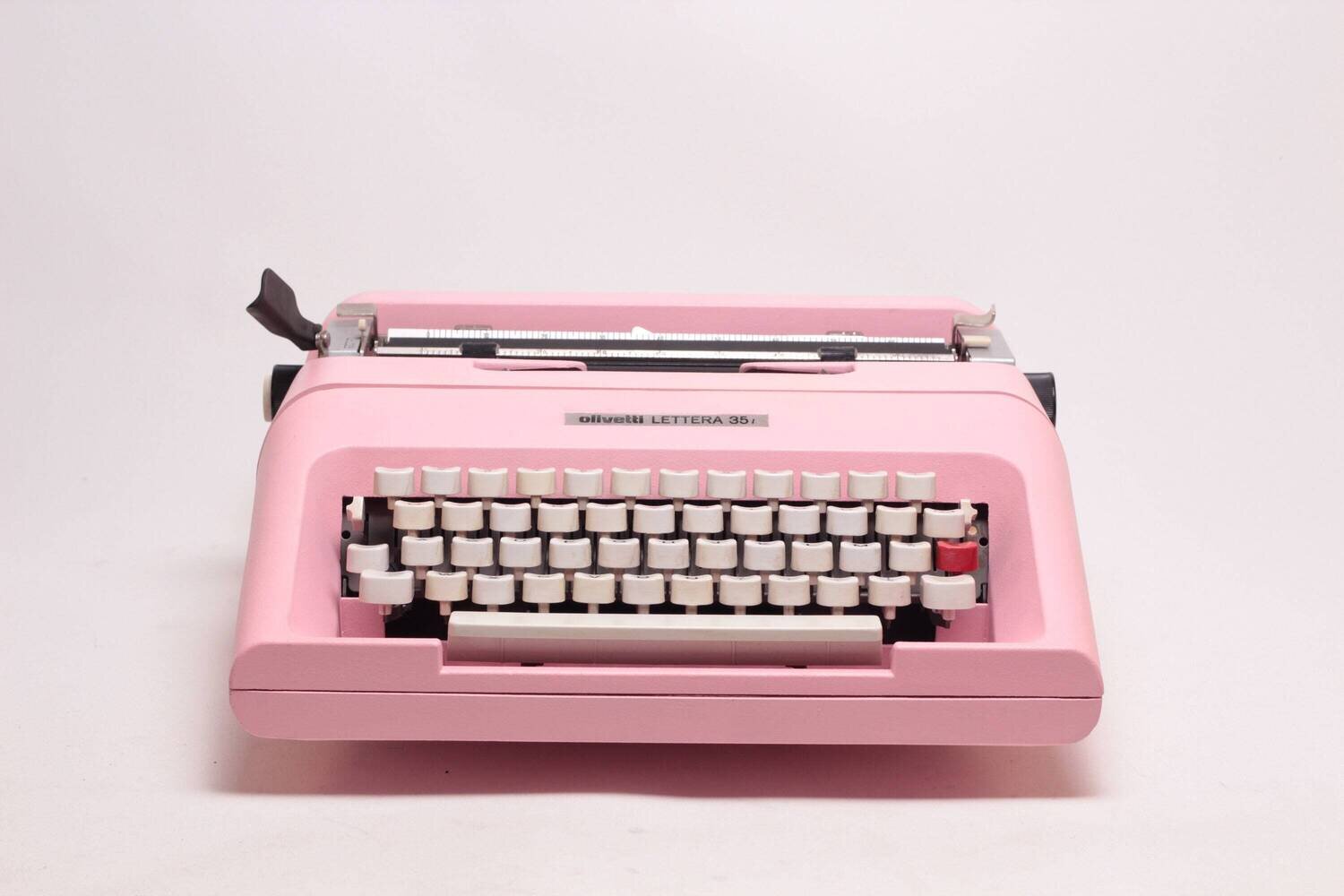 Olivetti Lettera 35 Pink Typewriter, Vintage, Mint Condition, Manual Portable, Professionally Serviced by Typewriter.Company