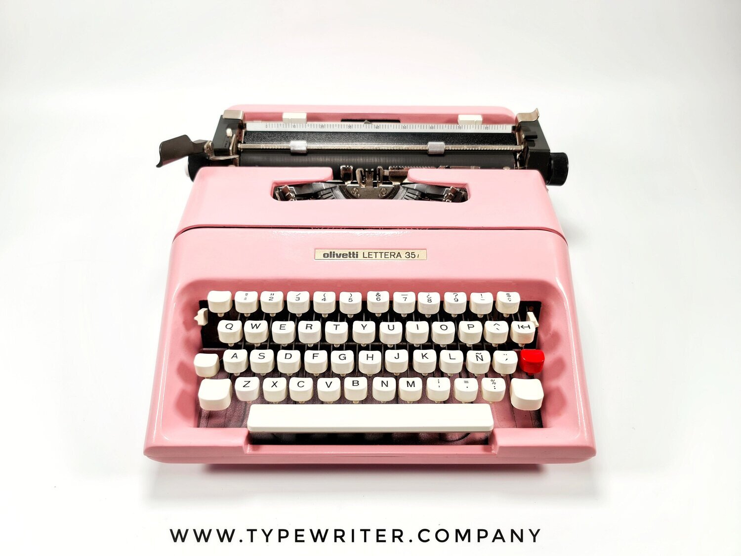 Limited Edition Olivetti Lettera 35 Orchid Pink, Vintage, Mint Condition, Manual Portable, Professionally Serviced by Typewriter.Company