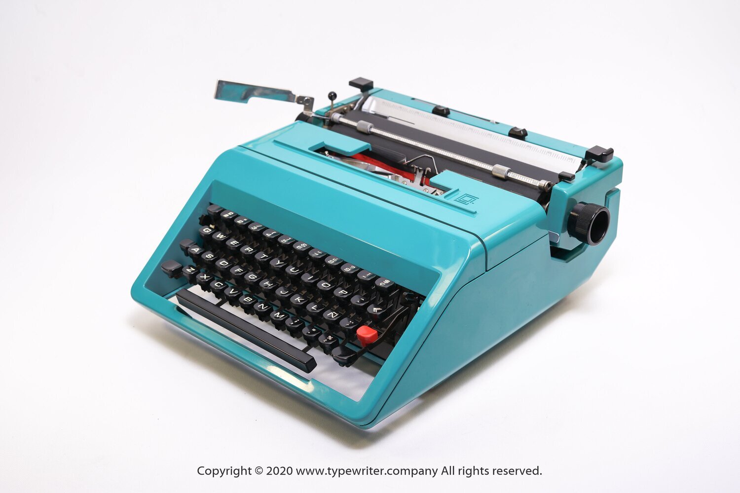 Olivetti Studio 45 Turquoise Typewriter, Vintage, Manual Portable, Professionally Serviced by Typewriter.Company