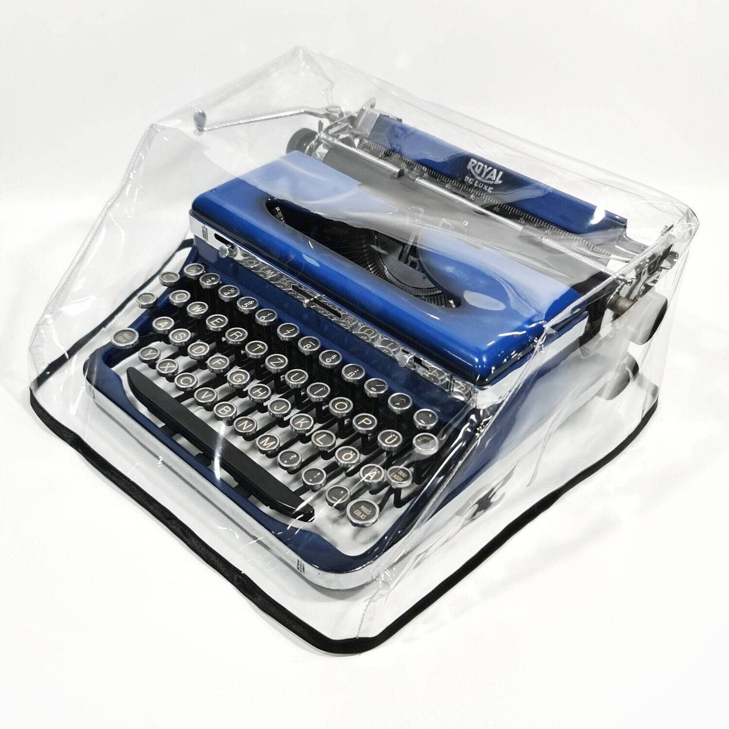 MEDIUM Transparent Dust Cover, Vinyl PVC for M size Portable Manual Typewriter Royal de Luxe, Royal "O", Arrow, "A", Quiet de Luxe, Junior