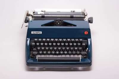 Typewriter.Company - The Best Working typewriter - Olympia  SM - vintage working typewriter - custom made navy blue typewriter - qwerty