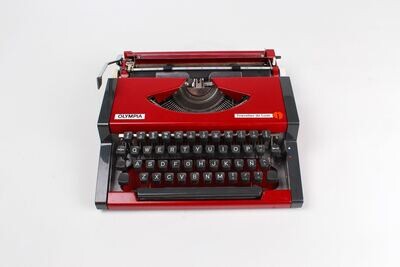 Olympia Traveller De Luxe Cherry Red Typewriter, Vintage, Manual Portable, Professionally Serviced by Typewriter.Company