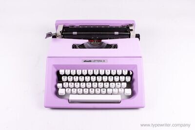 Olivetti Lettera 25 Custom Lilac Typewriter, Vintage, Manual Portable, Professionally Serviced by Typewriter.Company