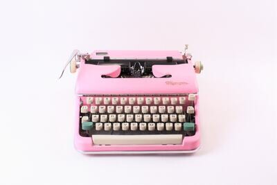 Olympia SM2/3 Pink Typewriter, Vintage, Mint Condition, Manual Portable, Professionally Serviced by Typewriter.Company