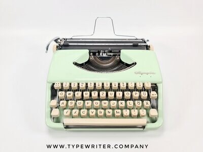PRO Olympia Splendid Mint Green Typewriter, Vintage, Mint Condition, Manual Portable, Professionally Serviced by Typewriter.Company
