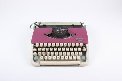 Olympia Splendid 33 Burgundy & Cream, Vintage, Mint Condition, Manual Portable, Professionally Serviced by Typewriter.Company