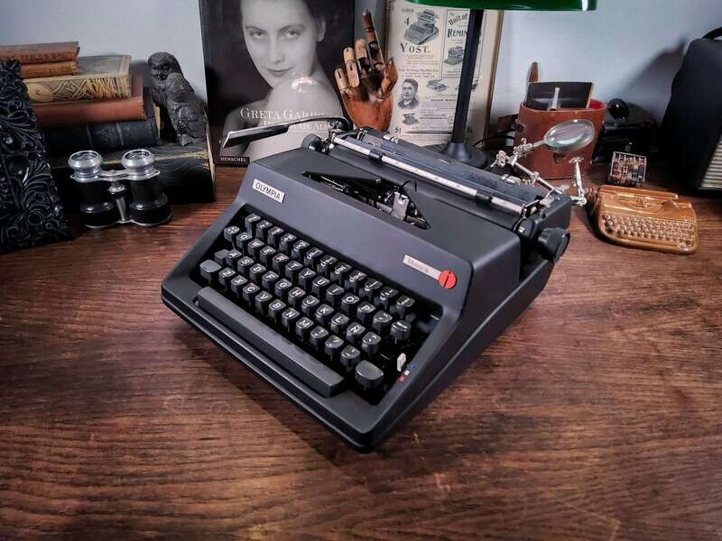 Olympia Monica Black, Vintage, Manual Typewriter, Serviced