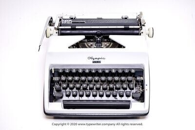 Olympia SM8 White Typewriter, Vintage, Mint Condition, Manual Portable, Professionally Serviced by Typewriter.Company