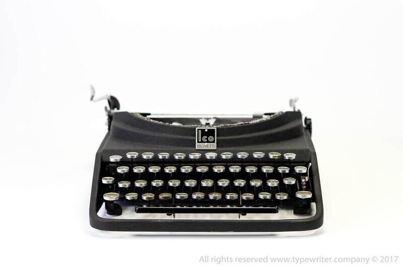 Olivetti ICO MP1 Original Black Typewriter, Vintage, Manual Portable, Professionally Serviced by Typewriter.Company