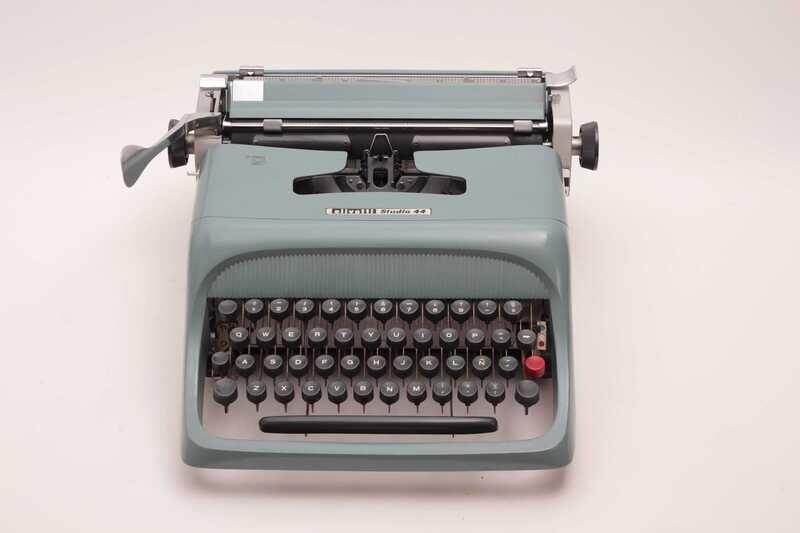 Olivetti Studio 44 Original Blue Vintage Typewriter, Refurbished