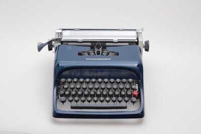 Limited Edition Olivetti Studio 44 Navy Blue, Vintage, Mint Condition, Manual Portable, Professionally Serviced by Typewriter.Company