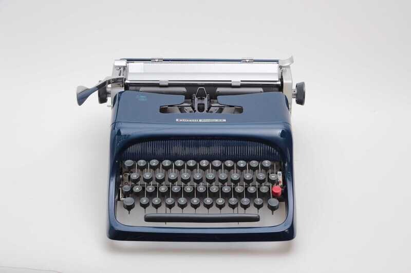 Olivetti Studio 44 Navy Blue Vintage Typewriter, Refurbished
