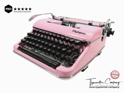Limited Edition Olimpia SM4 Pink Typewriter, Vintage, Mint Condition, Manual Portable, Professionally Serviced by Typewriter.Company