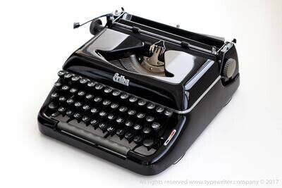 Limited Edition Erika Model 10 Black Typewriter, Vintage, Mint Condition, Manual Portable, Professionally Serviced by Typewriter.Company