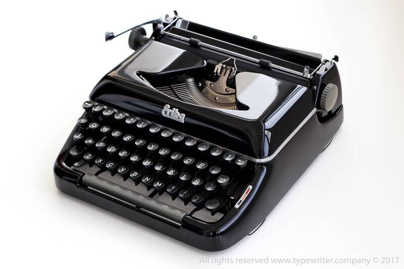 Erika Model 10 Black Vintage Typewriter, Professionally Serviced