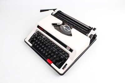 Olympiette Deluxe White Typewriter, Vintage, Manual Portable, Professionally Serviced by Typewriter.Company