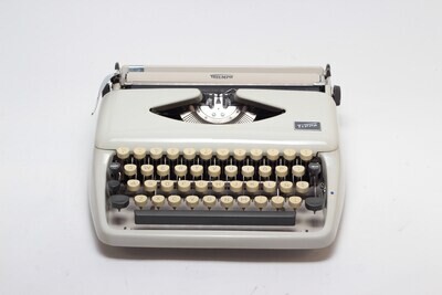 Tippa Adler Gray Beige Typewriter, Vintage, Mint Condition, Manual Portable, Professionally Serviced by Typewriter.Company