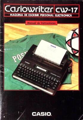 Instruction Manual for Typewriter Casio, Model Casiowriter CW-17 in Spanish, Instant download, Digital Copy.