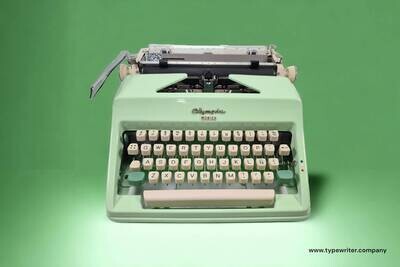 Limited Edition Olympia SM8 Mint Green Typewriter, Vintage, Mint Condition, Manual Portable, Professionally Serviced by Typewriter.Company