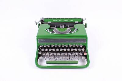 Limited Edition Hispano Olivetti Studio 46 (42) Green Typewriter, Vintage, Manual Portable, Professionally Serviced by Typewriter.Company