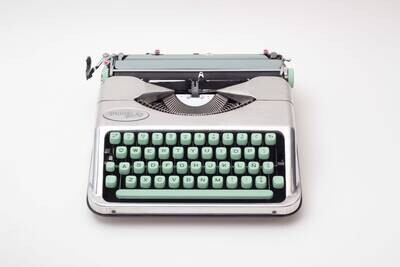 Limited Edition Hermes Baby Polished Aluminum Typewriter, Vintage, Manual Portable, Professionally Serviced by Typewriter.Company