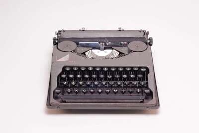 Hermes Baby Dark Gray Typewriter, Vintage, Manual Portable, Professionally Serviced by Typewriter.Company