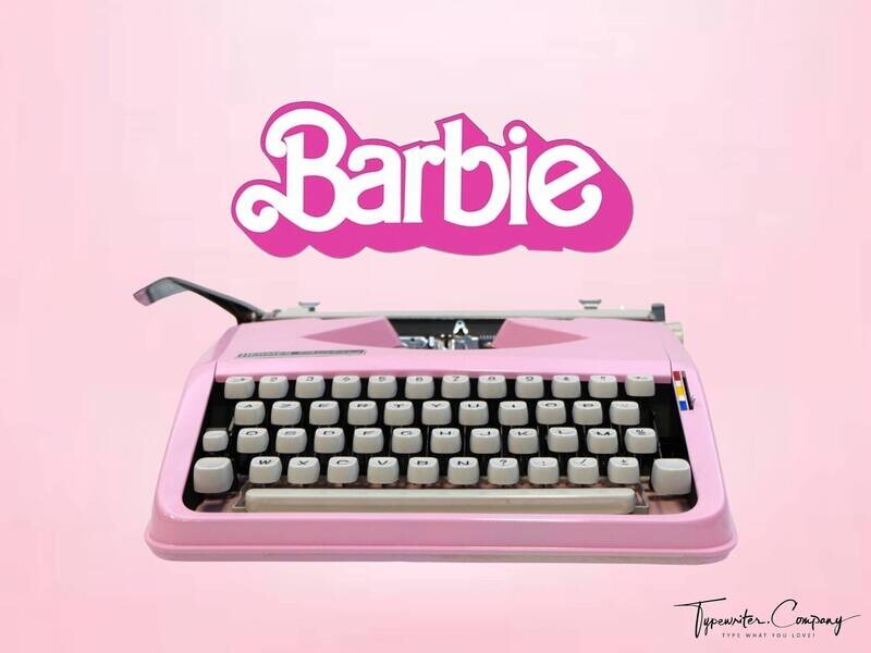 CURSIVE Barbie Pink Hermes Baby Manual Vintage Typewriter, Serviced