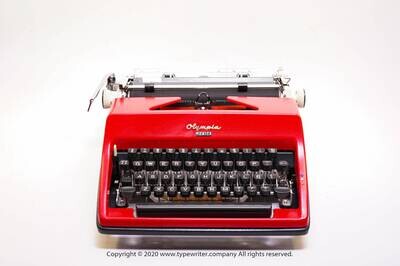 Olympia SM Monica Red Typewriter, Vintage, Mint Condition, Manual Portable, Professionally Serviced by Typewriter.Company