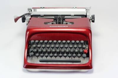 Olivetti Studio 44 Burgundy Typewriter, Vintage, Mint Condition, Manual Portable, Professionally Serviced by Typewriter.Company