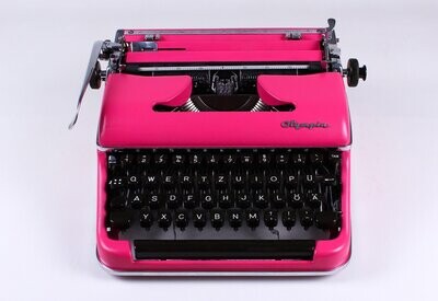 CUSTOM ORDER - Olympia SM Sparkle Hot Pink Typewriter, Vintage, Mint Condition, Manual Portable, Professionally Serviced by Typewriter.Company