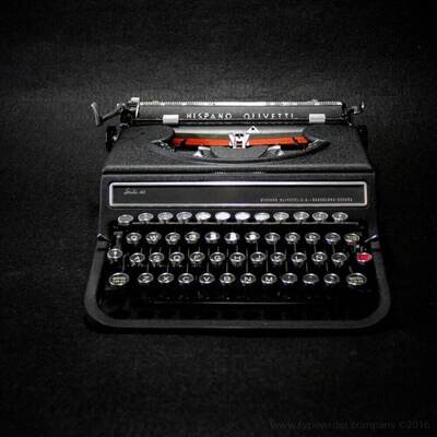 Olivetti Studio 46 (42) Black Typewriter, Vintage, Mint Condition, Manual Portable, Professionally Serviced by Typewriter.Company