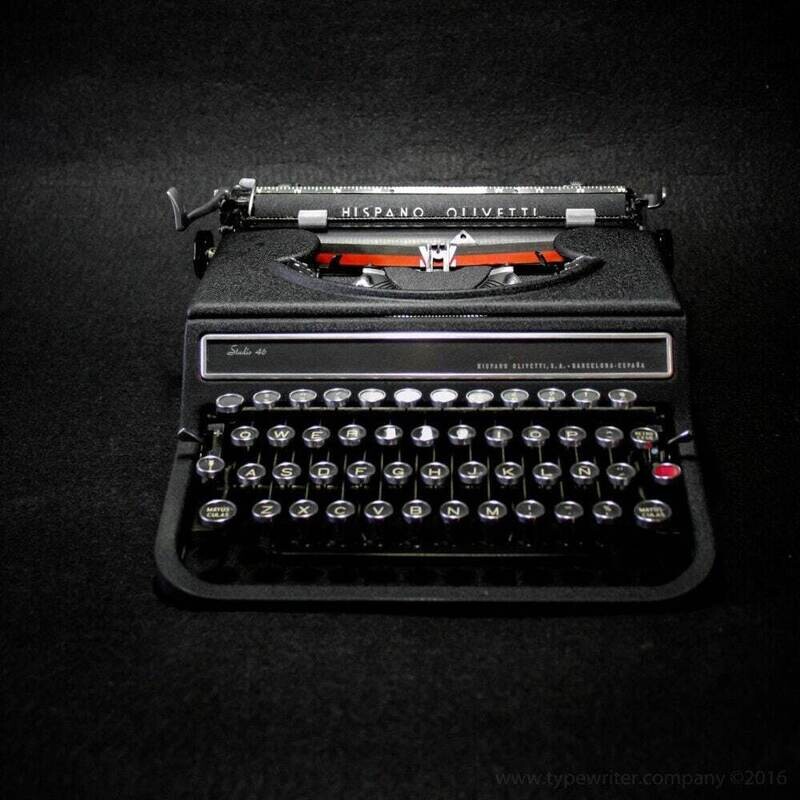 Olivetti Studio 46(42) Classic Black Vintage Typewriter Serviced, case