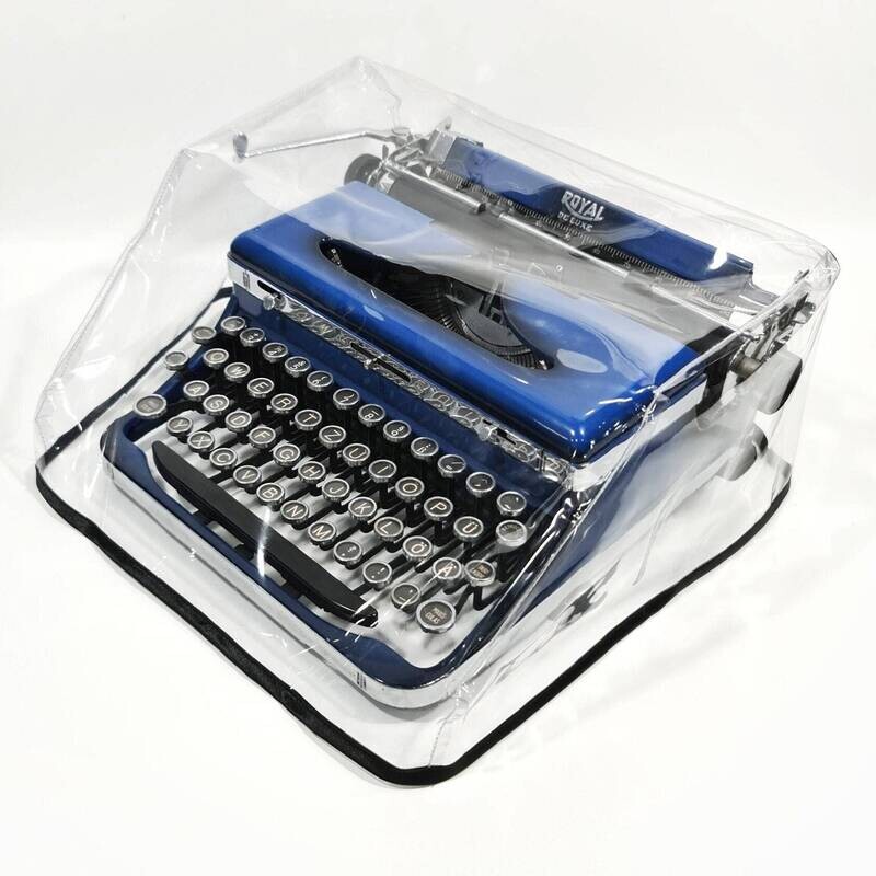 MEDIUM Transparent Dust Cover, Vinyl PVC for M size Portable Manual Typewriter Royal de Luxe, Royal &quot;O&quot;, Arrow, &quot;A&quot;, Quiet de Luxe, Junior