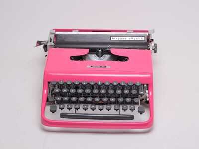 Olivetti Lettera/Pluma 22 Custom Pink Typewriter, Vintage, Mint Condition, Manual Portable, Professionally Serviced by Typewriter.Company