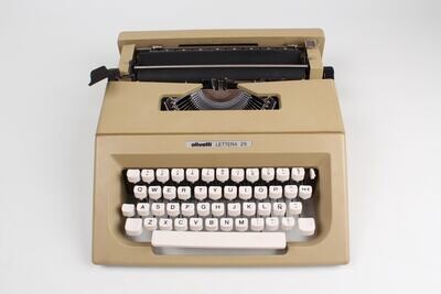 Olivetti Lettera 25 Beige Typewriter, Vintage, Manual Portable, Professionally Serviced by Typewriter.Company