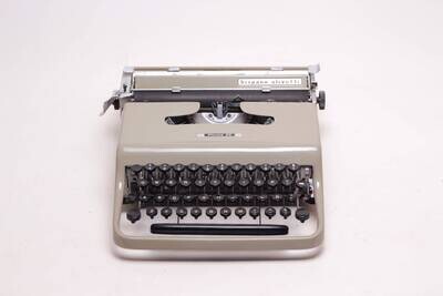 Olivetti Lettera Pluma 22 Olive Gray/Green Typewriter, Vintage, Manual Portable, Professionally Serviced by Typewriter.Company