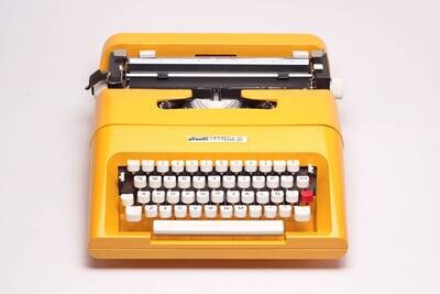 Olivetti Lettera 35 Custom Yellow Typewriter, Perfectly Working Typewriter, Professionally Serviced, Gift for Writer
