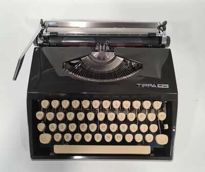 Cursive Adler Tippa S Black Typewriter, Vintage, Mint Condition, Manual Portable, Professionally Serviced by Typewriter.Company