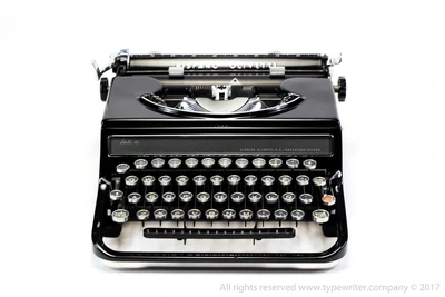 Limited Edition Hispano Olivetti Studio 46 (42) Black Typewriter, Vintage, Manual Portable, Professionally Serviced by Typewriter.Company