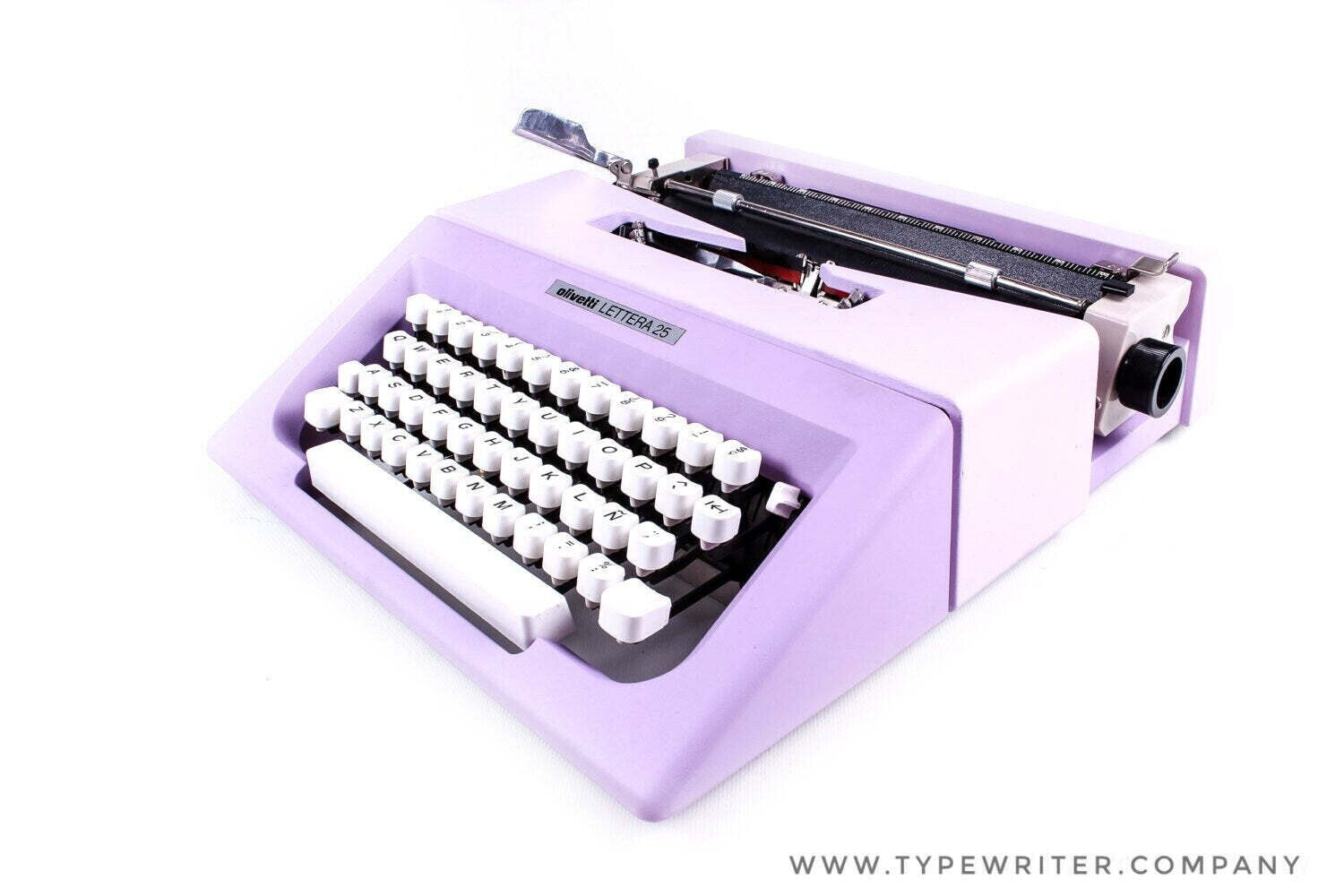 Olivetti Lettera 25 Lilac Manual Typewriter, Refurbished