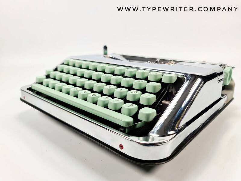 Hermes Baby Chrome-Plated Portable Vintage Manual Typewriter, Refurbished