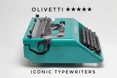 Olivetti Studio 45 Turquoise Typewriter, Professionally Serviced by Typewriter.Company