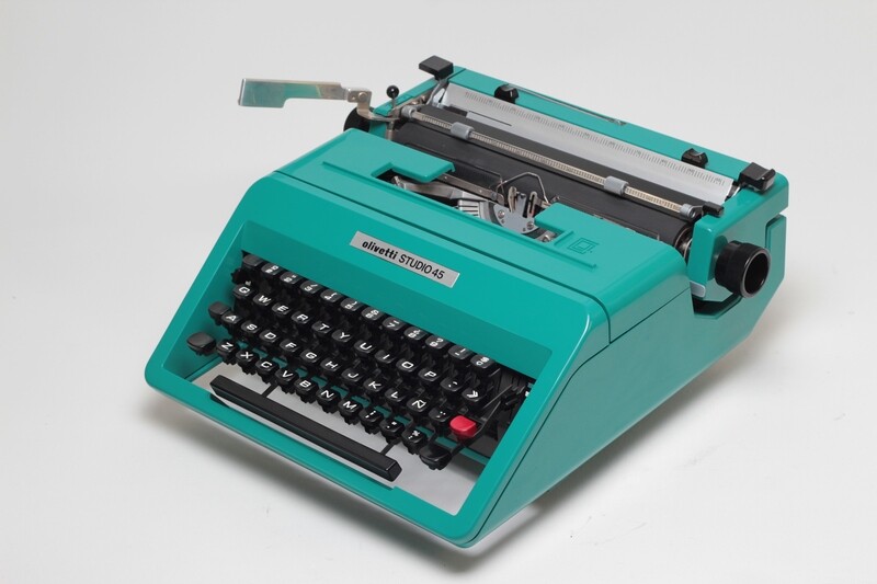 Olivetti Studio 45 Turquoise Vintage Manual Typewriter, Serviced
