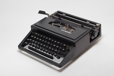 Olivetti Dora Black Typewriter, Manual, Vintage, Professionally Serviced