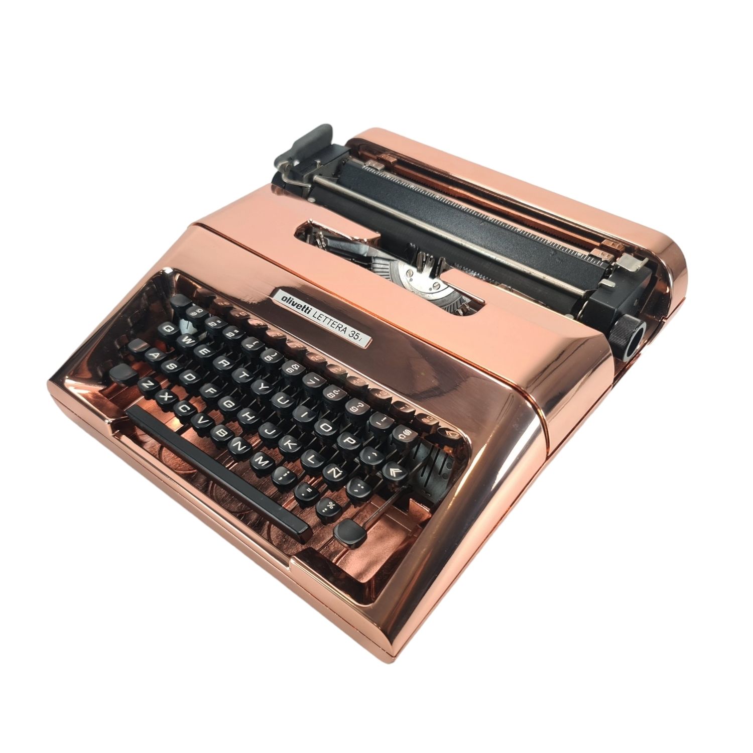 Olivetti Lettera 35, Copper-Plated Manual Vintage Typewriter, Refurbished