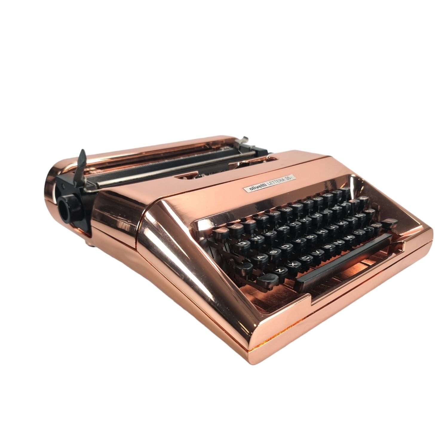 Olivetti Lettera 35, Copper-Plated Manual Vintage Typewriter, Refurbished